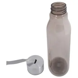 Cylinder Water Bottle Transparent Black Open